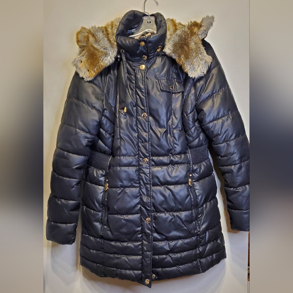 327. Laundry by Design Puffer Coat with Faux Fur Hood